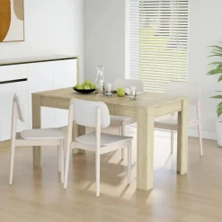 vidaXL Eettafel Rechthoekig – Sonoma Eiken – 140 x 74.5 x 76 cm – Bewerkt Hout Best
