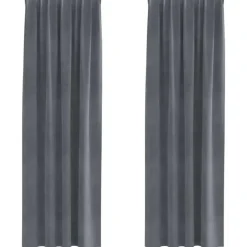 vidaXL Gordijnen - Verduisterend - Lichtgrijs - 140x260 cm - Fluweel - 2 Stuks New