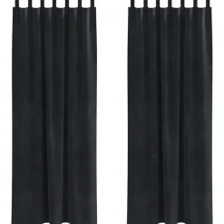 vidaXL Gordijnen met lussen - Verduisterend - Zwart Fluweel - 140x225 cm - 2 St. Sale