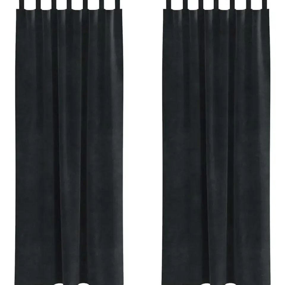 vidaXL Gordijnen met lussen - Verduisterend - Zwart Fluweel - 140x245 cm - 2 St. Sale