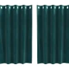 vidaXL Gordijnen met ringen - Donkergroen - 140x140 cm - Fluweel - 2 Stuks Sale