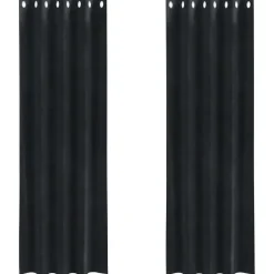 vidaXL Gordijnen met ringen - Verduisterend - Zwart Fluweel - 140x245 cm - 2 St. Best