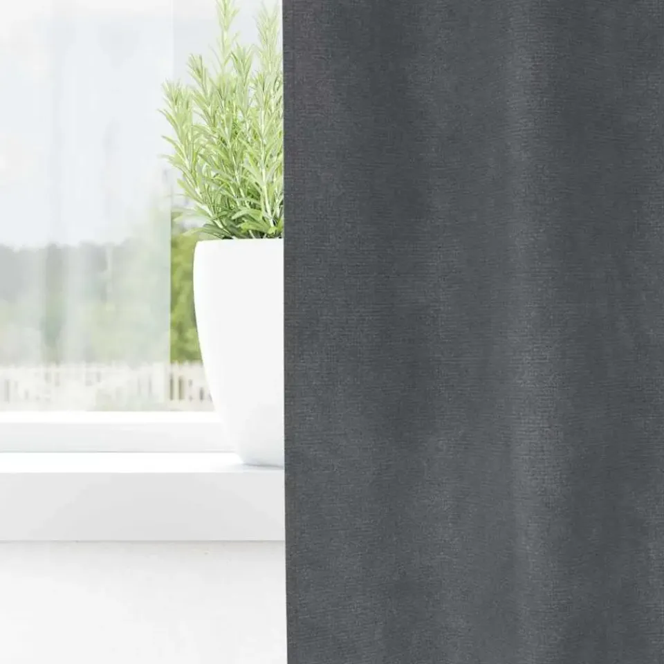 vidaXL Gordijnen met ringen - Lichtgrijs - 140x225 cm - Fluweel - 2 Stuks Outlet