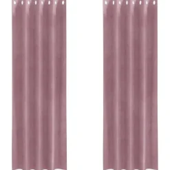 vidaXL Gordijnen met ringen - Donkerroze - 140x260 cm - Fluweel - 2 Stuks Outlet