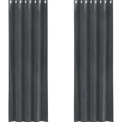 vidaXL Gordijnen met ringen - Lichtgrijs - 140x225 cm - Fluweel - 2 Stuks Outlet