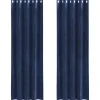 vidaXL Gordijnen met ringen - Donkerblauw - 140x225 cm - Fluweel - 2 Stuks Sale