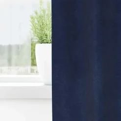 vidaXL Gordijnen met ringen - Donkerblauw - 140x225 cm - Fluweel - 2 Stuks Sale