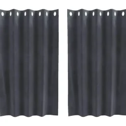 vidaXL Gordijnen met ringen - Lichtgrijs - 140x140 cm - Fluweel - 2 Stuks Online