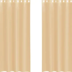 vidaXL Gordijnen van voile met ringen - Zand - 140x245 cm - Stof - 2 Stuks