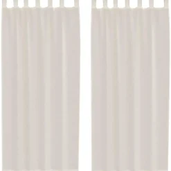 vidaXL Gordijnen van voile met lussen - Crème - 140x245 cm - Stof - 2 Stuks New