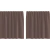 vidaXL Gordijnen van voile met roedezakken - Bruin - 140x140 cm - Stof - 2 Stuks Discount