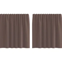 vidaXL Gordijnen van voile met roedezakken - Bruin - 140x140 cm - Stof - 2 Stuks Discount