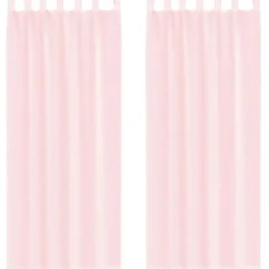 vidaXL Gordijnen van voile met lussen - Lichtroze - 140x260 cm - Stof - 2 Stuks New