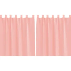 vidaXL Gordijnen van voile met lussen - Roze - 140x140 cm - Stof - 2 Stuks Hot