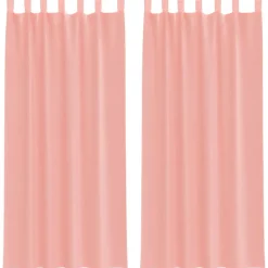 vidaXL Gordijnen van voile met lussen - Roze - 140x245 cm - Stof - 2 Stuks Online