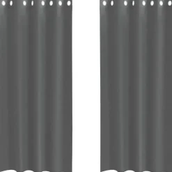 vidaXL Gordijnen van voile met ringen - Donkergrijs - 140x225 cm - Stof - 2 St. Hot