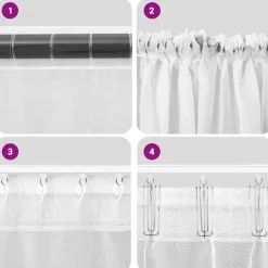 vidaXL Gordijnen van voile met roedezakken - Bruin - 140x260 cm - Stof - 2 Stuks Outlet