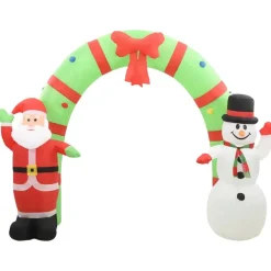 vidaXL Kerstboog kerstman en sneeuwpop opblaasbaar LED 223 cm Discount