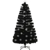 vidaXL Kerstboom met LED-sneeuwvlokken 120 cm glasvezel zwart Outlet