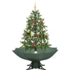 vidaXL Kerstboom sneeuwend met paraplubasis 140 cm groen Discount