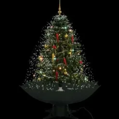 vidaXL Kerstboom sneeuwend met paraplubasis 140 cm groen Discount