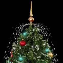 vidaXL Kerstboom sneeuwend met paraplubasis 140 cm groen Discount