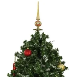 vidaXL Kerstboom sneeuwend met paraplubasis 140 cm groen Discount