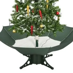 vidaXL Kerstboom sneeuwend met paraplubasis 140 cm groen Discount