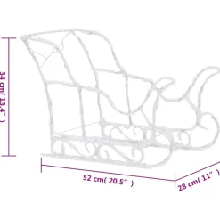 vidaXL Kerstdecoratie rendieren en slee 280x28x55 cm acryl New