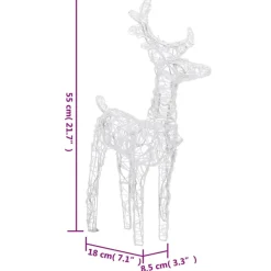 vidaXL Kerstdecoratie rendieren en slee 280x28x55 cm acryl New