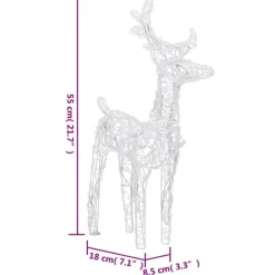 vidaXL Kerstdecoratie rendieren en slee 280x28x55 cm acryl New