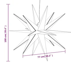 vidaXL Kerstlampen met LED's 3 st inklapbaar 100 cm geel New