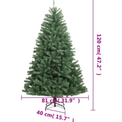 vidaXL Kunstkerstboom met scharnieren met standaard 120 cm groen Clearance