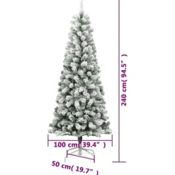 vidaXL Kunstkerstboom met scharnieren en sneeuw 240 cm Outlet