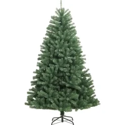 vidaXL Kunstkerstboom met scharnieren en standaard 210 cm groen Sale