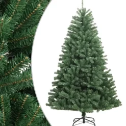 vidaXL Kunstkerstboom met scharnieren en standaard 210 cm groen Sale