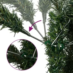 vidaXL Kunstkerstboom met scharnieren en standaard 210 cm groen Sale