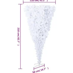 vidaXL Kunstkerstboom met standaard omgekeerd 210 cm wit Best