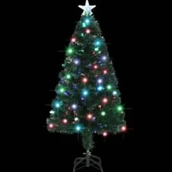 vidaXL Kunstkerstboom met standaard/LED 120 cm glasvezel