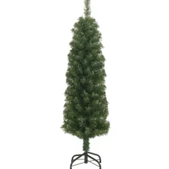 vidaXL Kunstkerstboom met standaard smal 120 cm PVC groen Clearance