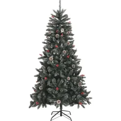 vidaXL Kunstkerstboom met standaard 180 cm PVC groen Clearance