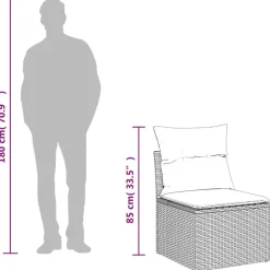 vidaXL Loungebank 2 zits met crème kussens en salontafel - Zwart 110x62x69 cm