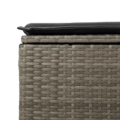 vidaXL Loungebank voor 2 met kussens poly rattan - Grijs krukken 110x55x37 cm Discount