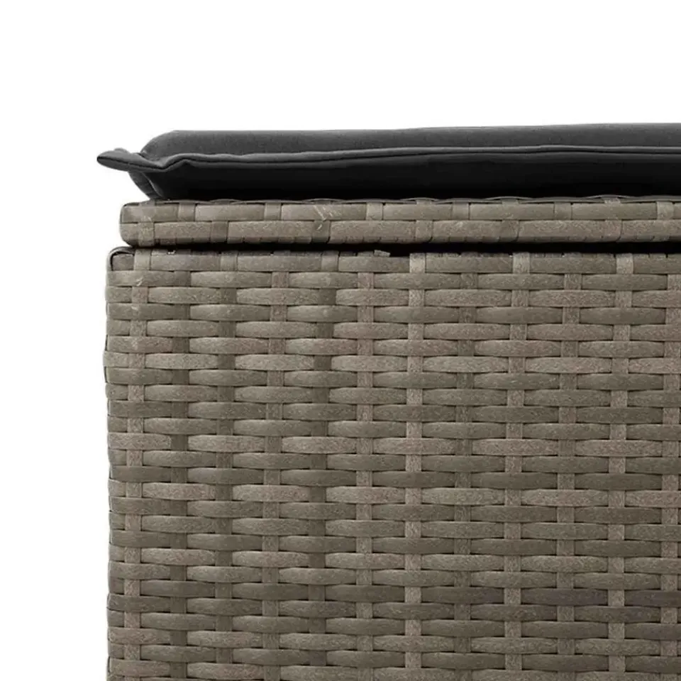 vidaXL Loungebank voor 2 met kussens poly rattan - Grijs krukken 110x55x37 cm Discount