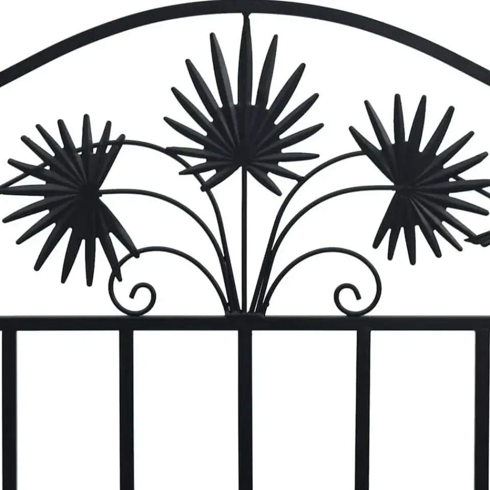 vidaXL Tuinbank met vogels en bloemen ontwerp -Zwart - Staal - 104x52.5x89 cm Online