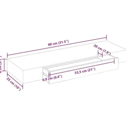 vidaXL Wandschap - met lade - zwevend - MDF - wit Discount
