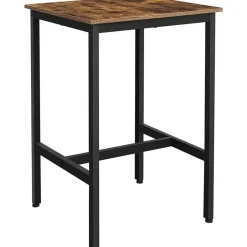 Vasagle Vierkante ontbijtbartafel met zwaar stalen frame, 60x60x90cm New