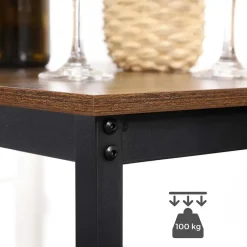 Vasagle Vierkante ontbijtbartafel met zwaar stalen frame, 60x60x90cm New