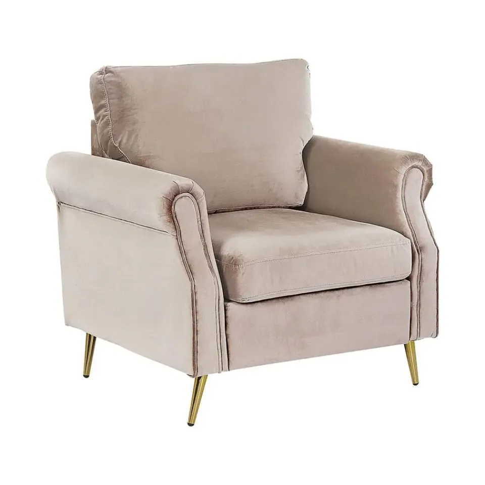 Beliani VIETAS - Fauteuil - Beige - Fluweel Online