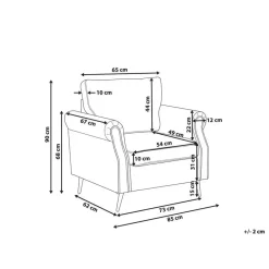Beliani VIETAS - Fauteuil - Beige - Fluweel Online